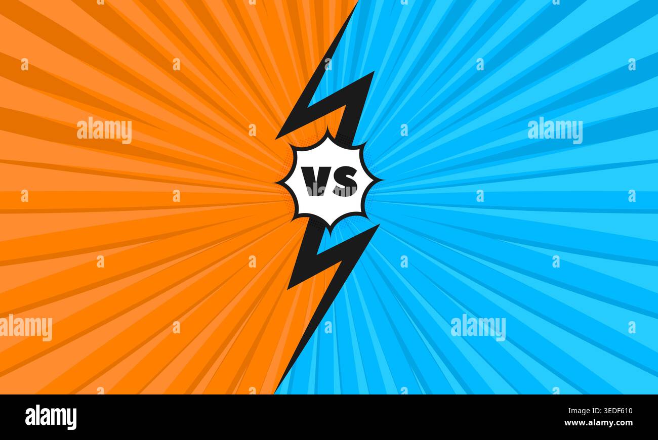 Vector abstract background in blue-orange comic book style Stock Vector