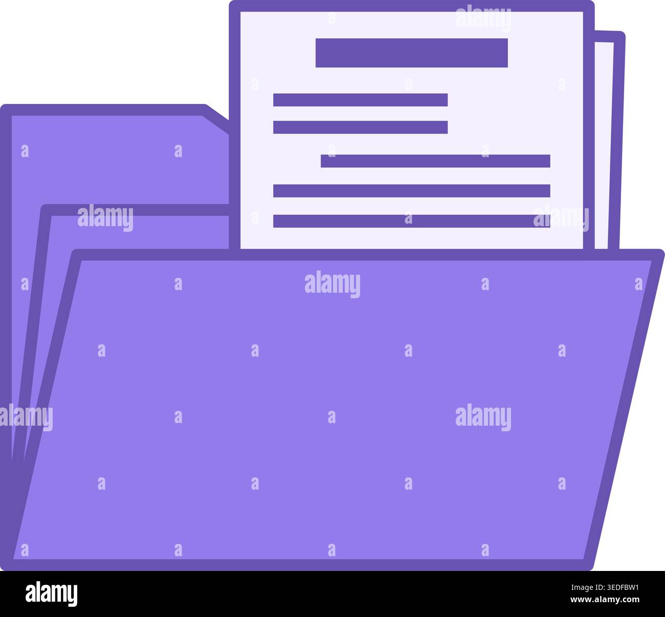 Colored Document Icon. Vector Icon. Open Document Folder. Office Concept Stock Vector