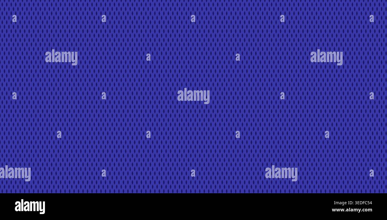 Sports blue jersey texture background. Seamless mesh fabric pattern with small perforated holes and subtle shadows. Realistic vector illustration for Stock Vector