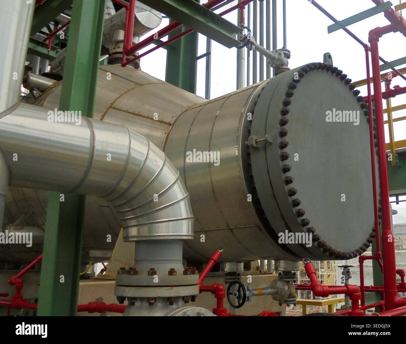 Channel Head Shell Shell And Tube Heat Exchanger Channel Head At Industrial Plant Stock ...