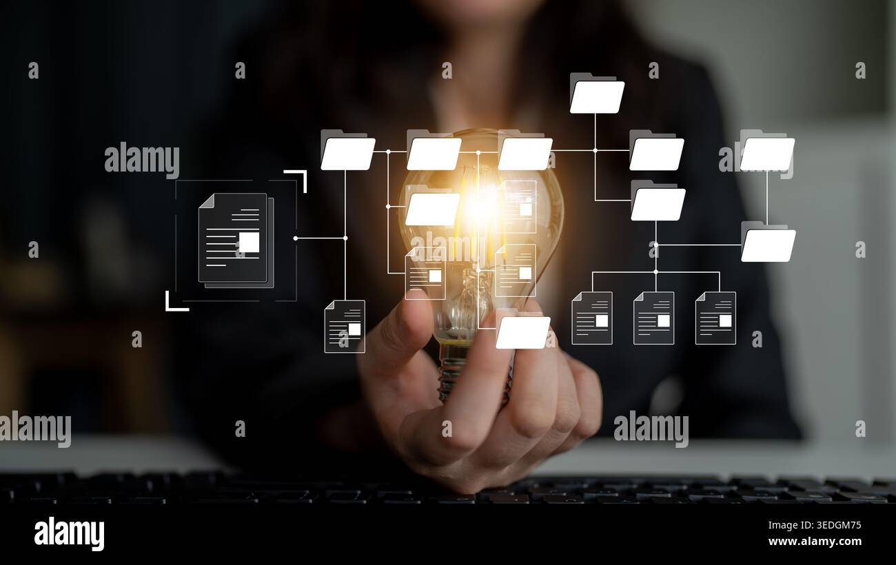 Folder Digitial Digital file structure showing folder organization, file hierarchy, and ...