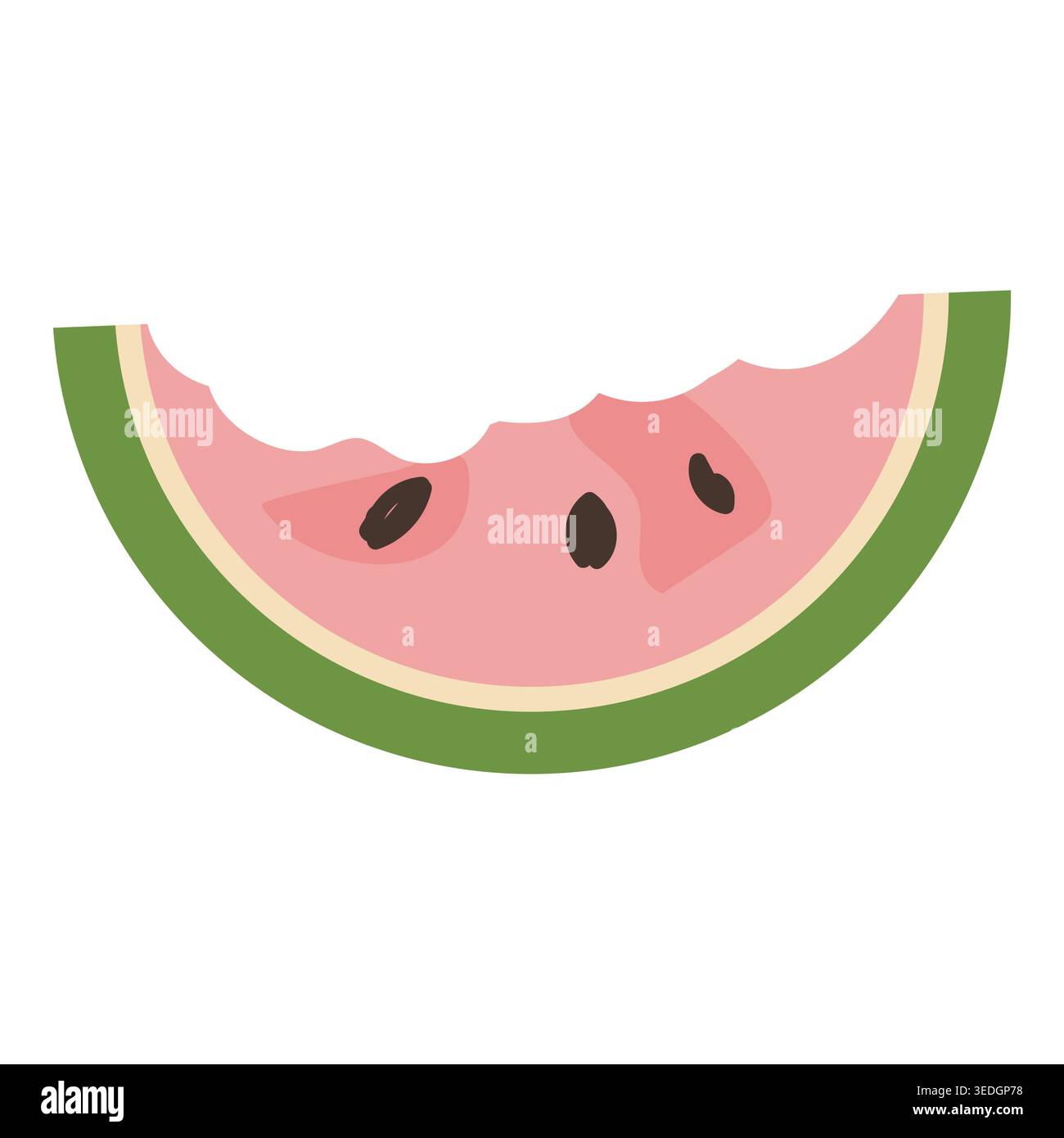 Watermelon slices in flat cartoon style. Ideal for summer designs, picnic invitations, and food-related graphics. Perfect for seasonal promotions and Stock Vector
