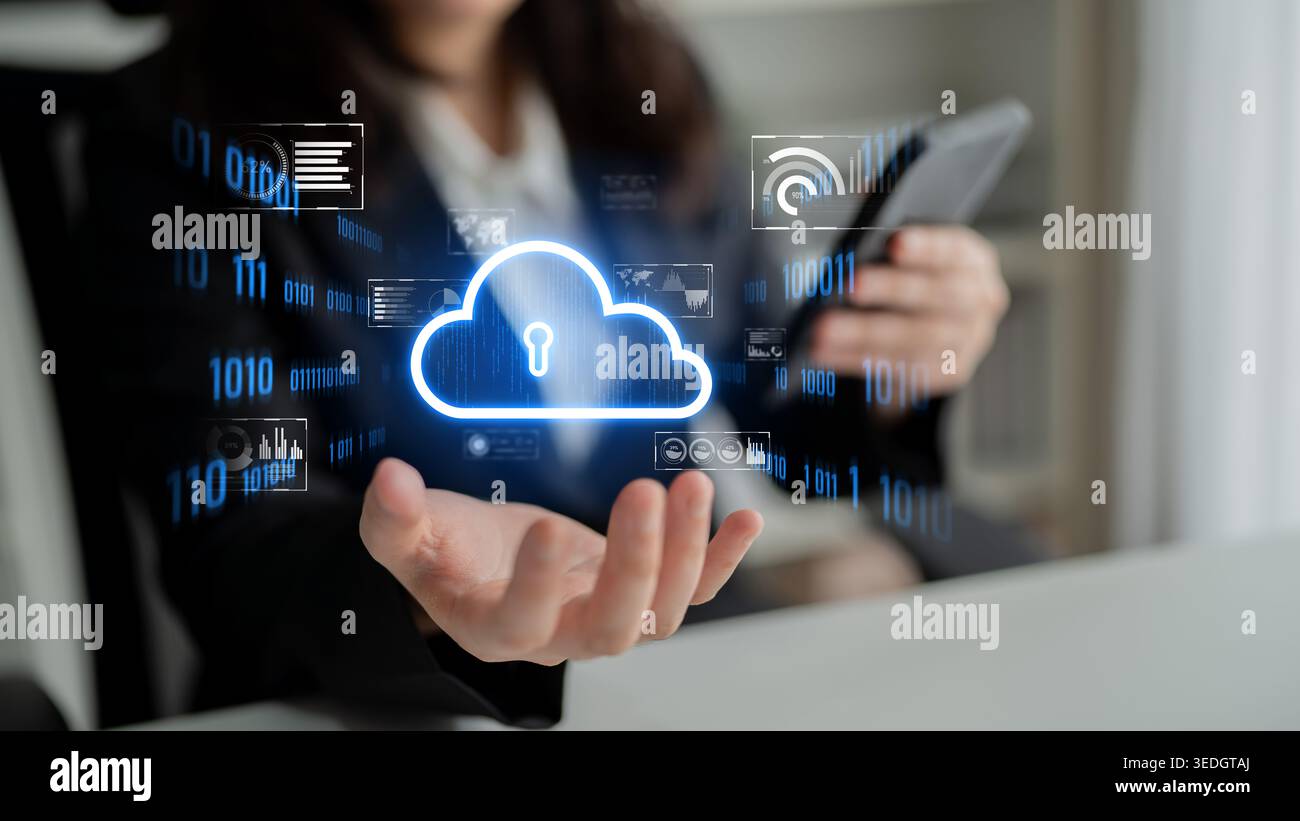 Cloud computing enables digital growth with secure data storage, scalable infrastructure, and strategic cloud-based business solutions. Latch Stock Photo