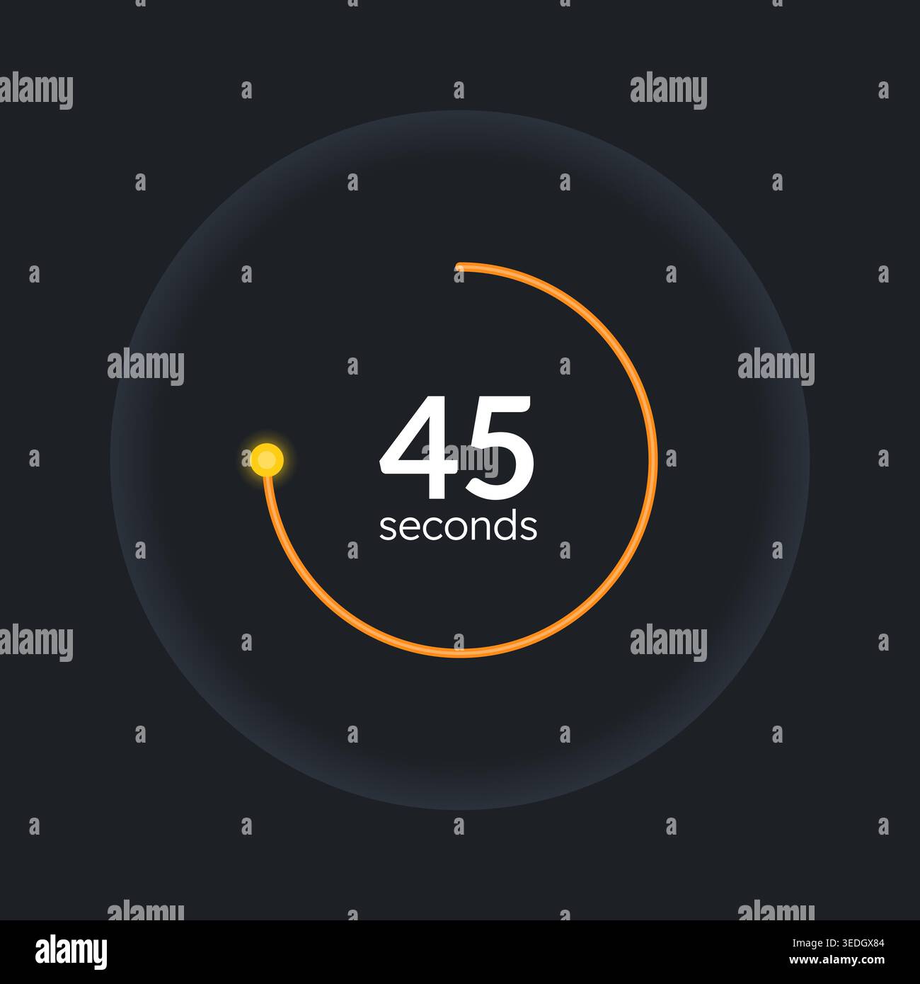Orbit minimal countdown timer on dark background Stock Vector