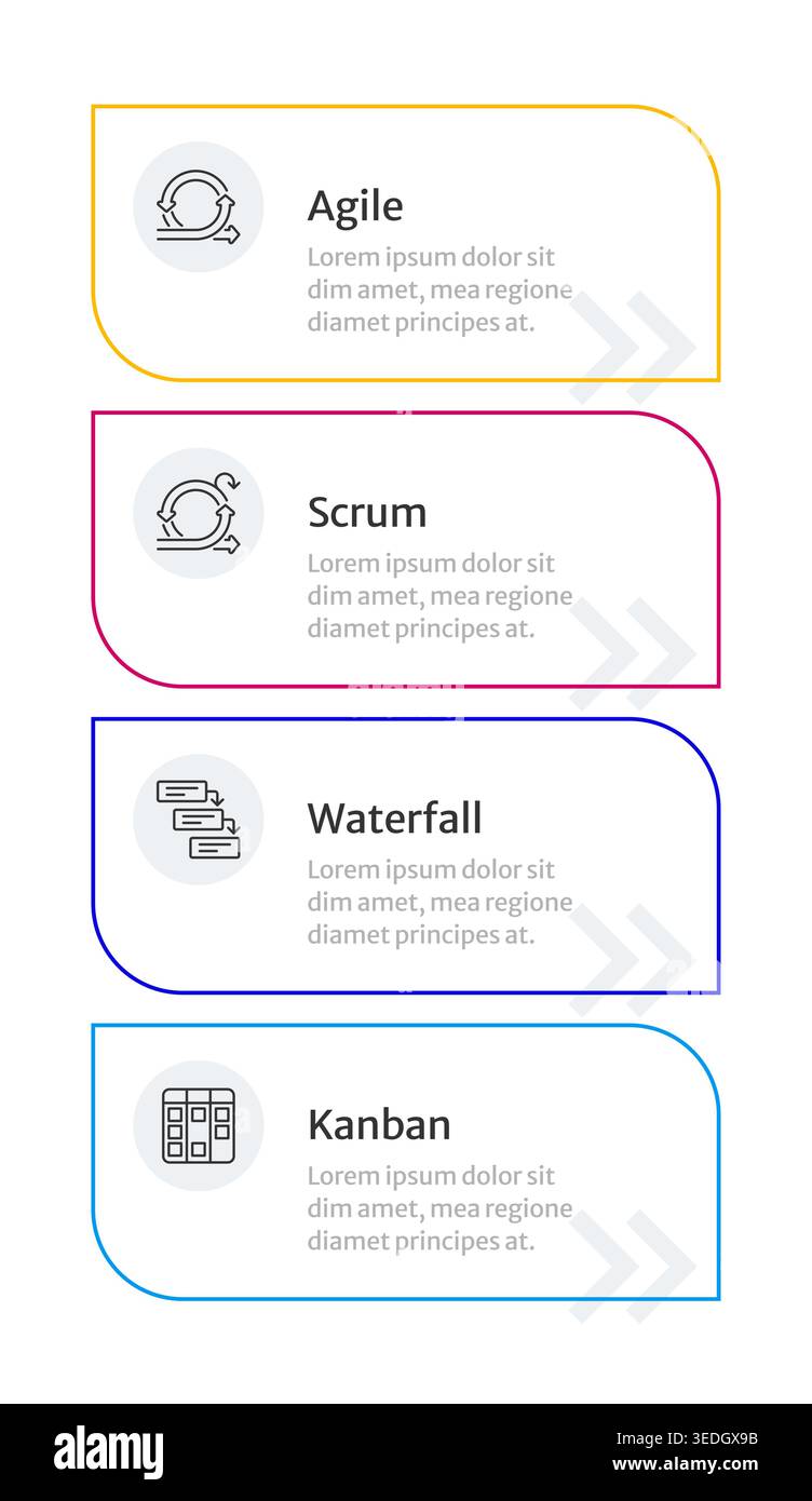 Continuous process multicolor rounded infographic 4 steps Stock Vector