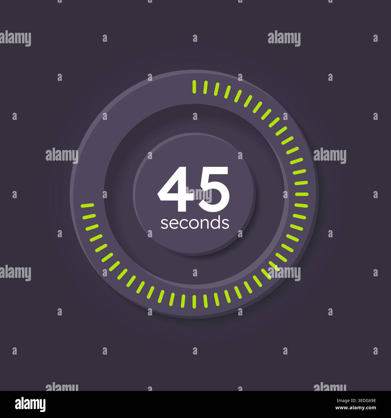 Time management countdown timer on dark background Stock Vector