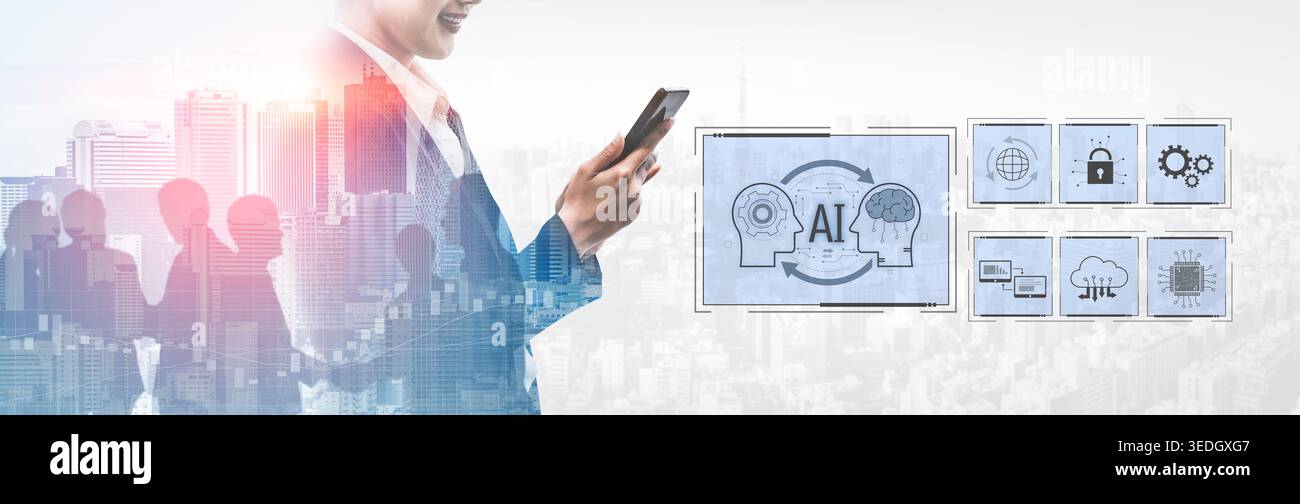 AI system integration improves artificial intelligence platform. AI system integration enhances automation, secures data, supports cloud, and AI Stock Photo