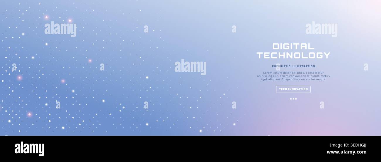 Vector tech background featuring abstract blue patterns, AI data Stock Vector