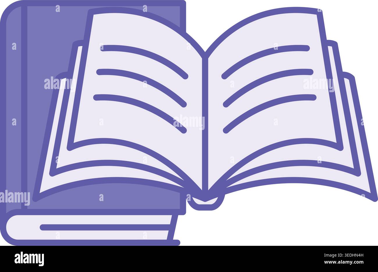 Colored Books Icon. Vector Illustration. Open Book and Closed Book. Printed Publications with Text Information. Teacher Concept Stock Vector