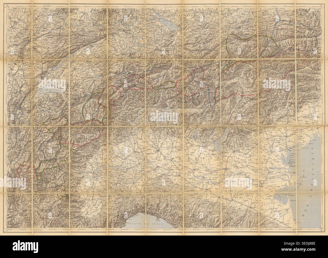 Map of germany and france with major cities hi-res stock photography ...