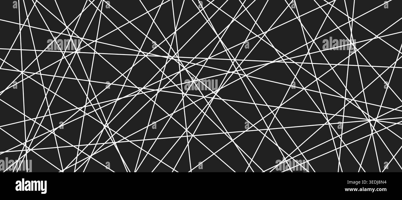 Chaotic straight diagonal strokes create dynamic monochrome vector texture. Stock Vector