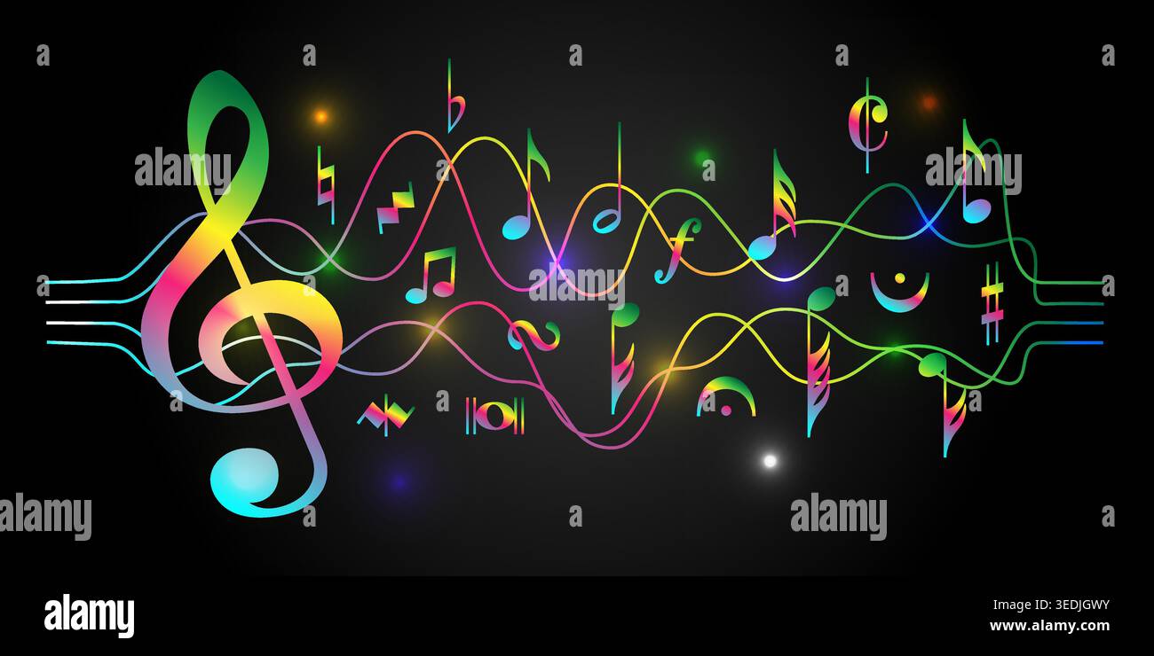 musical notes background full color Stock Vector