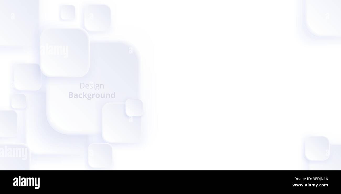 abstract background white color rectangular style neumorphic design Stock Vector