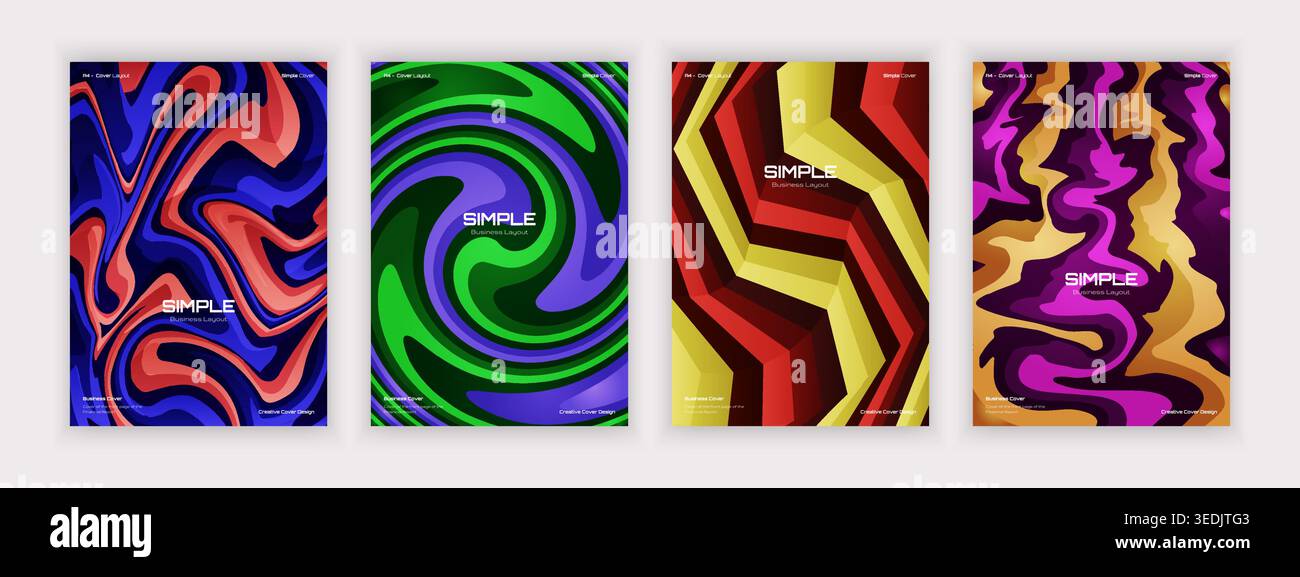 cover fluid wave background design with bright colors Stock Vector