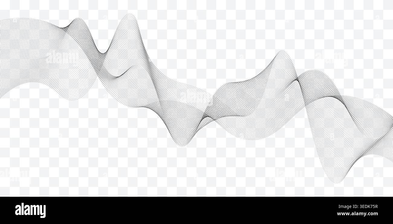 Abstract wave element for design. Digital frequency track equalizer. Stylish dotted line art background Stock Vector