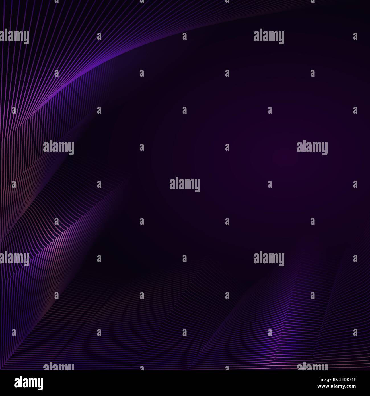 Abstract glowing wave lines on dark purple background. Dynamic wave pattern Stock Vector