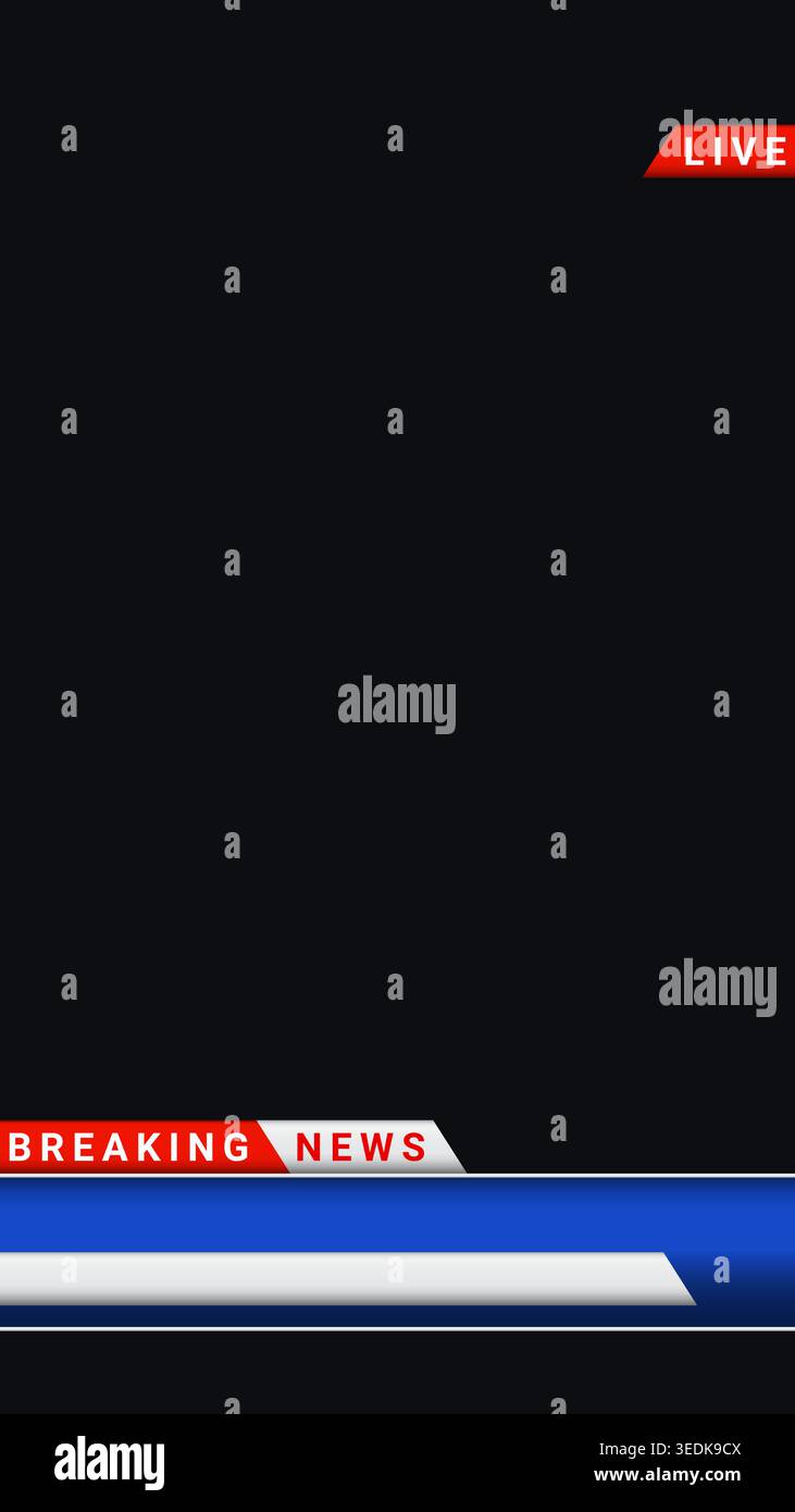 Vertical breaking news lower third dark layout Stock Vector