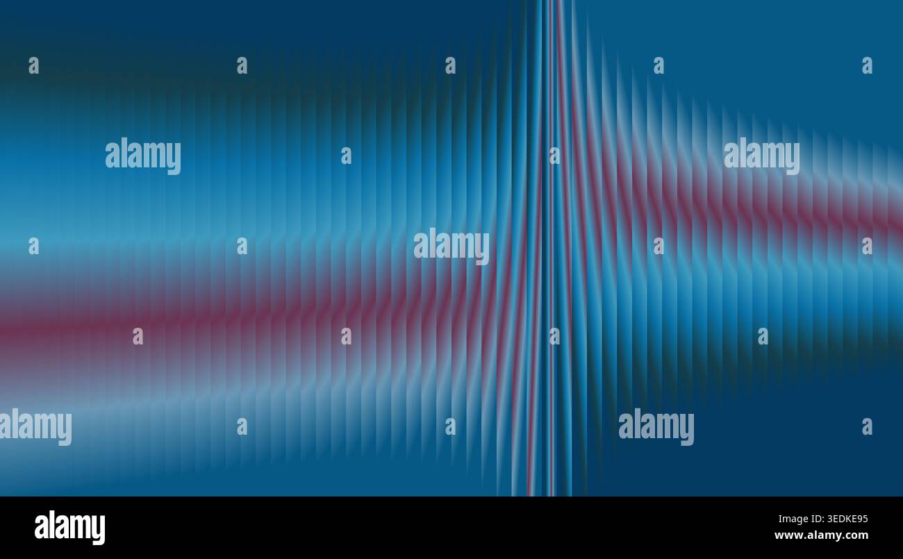 Abstract blue glass ripple pattern background with magenta reflective wave texture Stock Vector