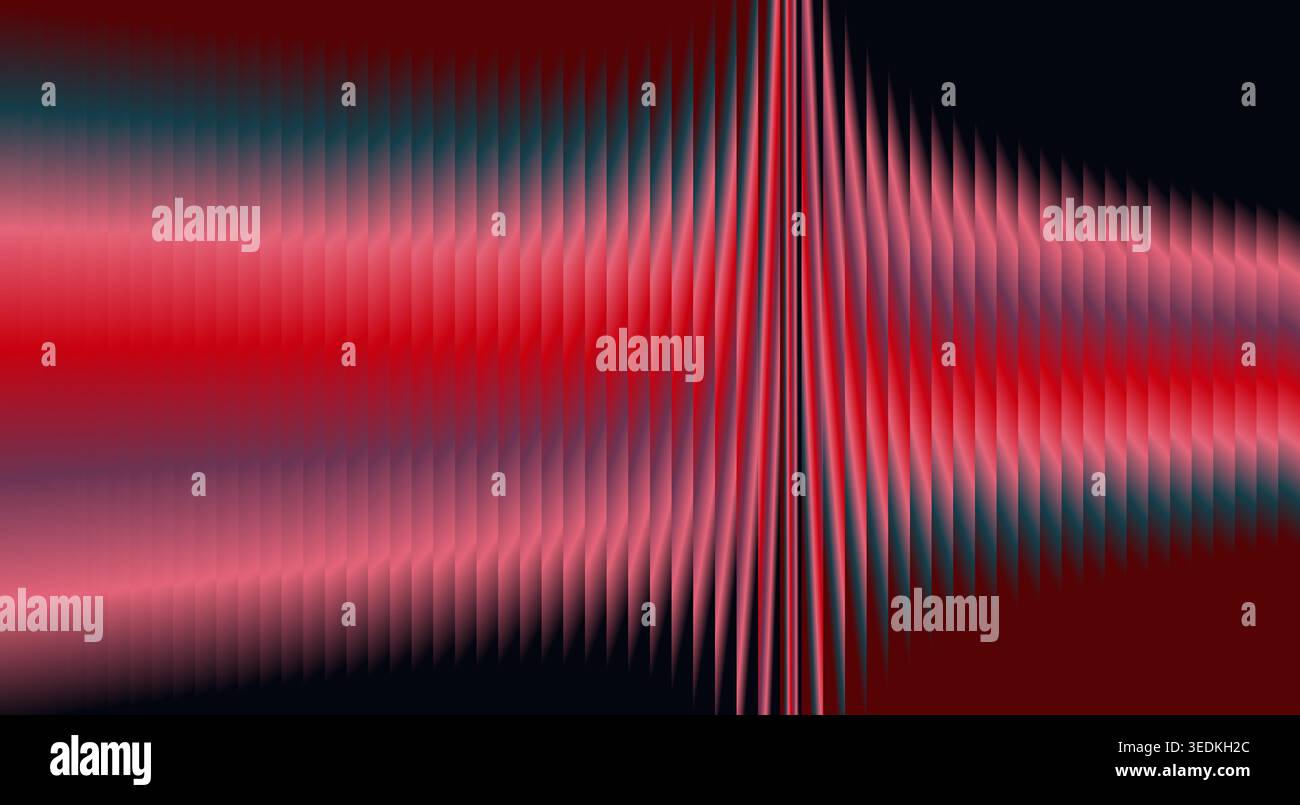 Abstract red and pink glass ripple pattern background with reflective wave texture Stock Vector