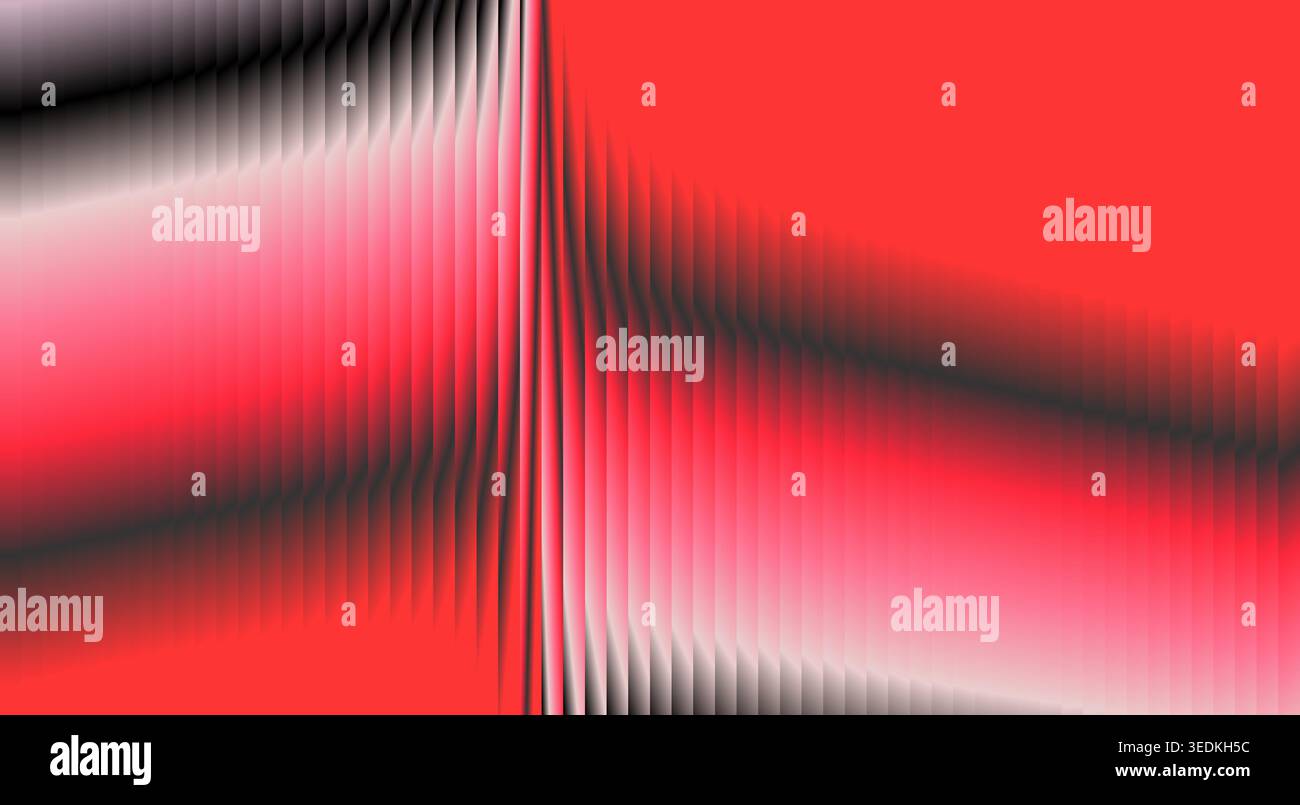 Abstract red glass ripple pattern background with reflective wave distortion texture Stock Vector