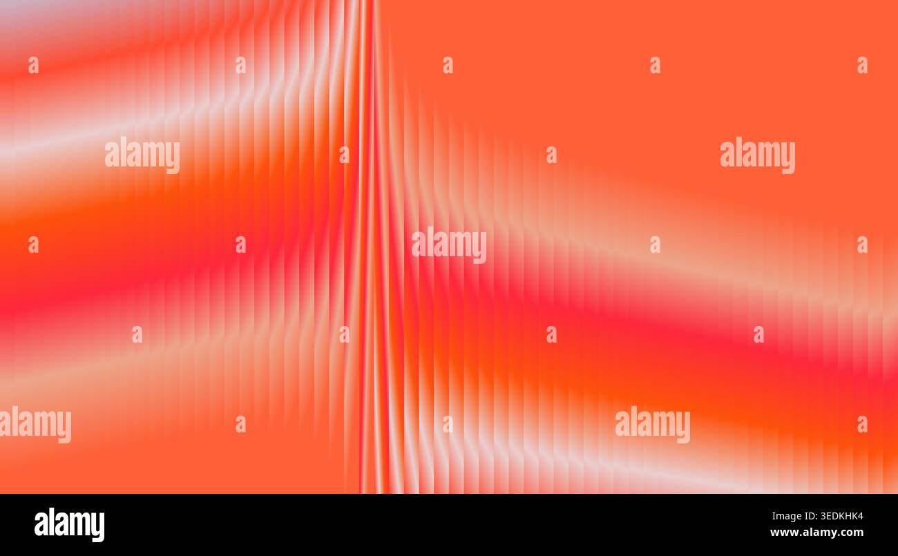 Abstract orange glass ripple pattern background with reflective wave distortion texture Stock Vector