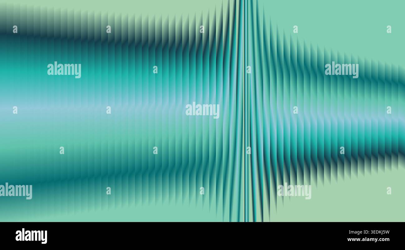 Abstract teal glass ripple pattern background with symmetrical reflective wave texture Stock Vector