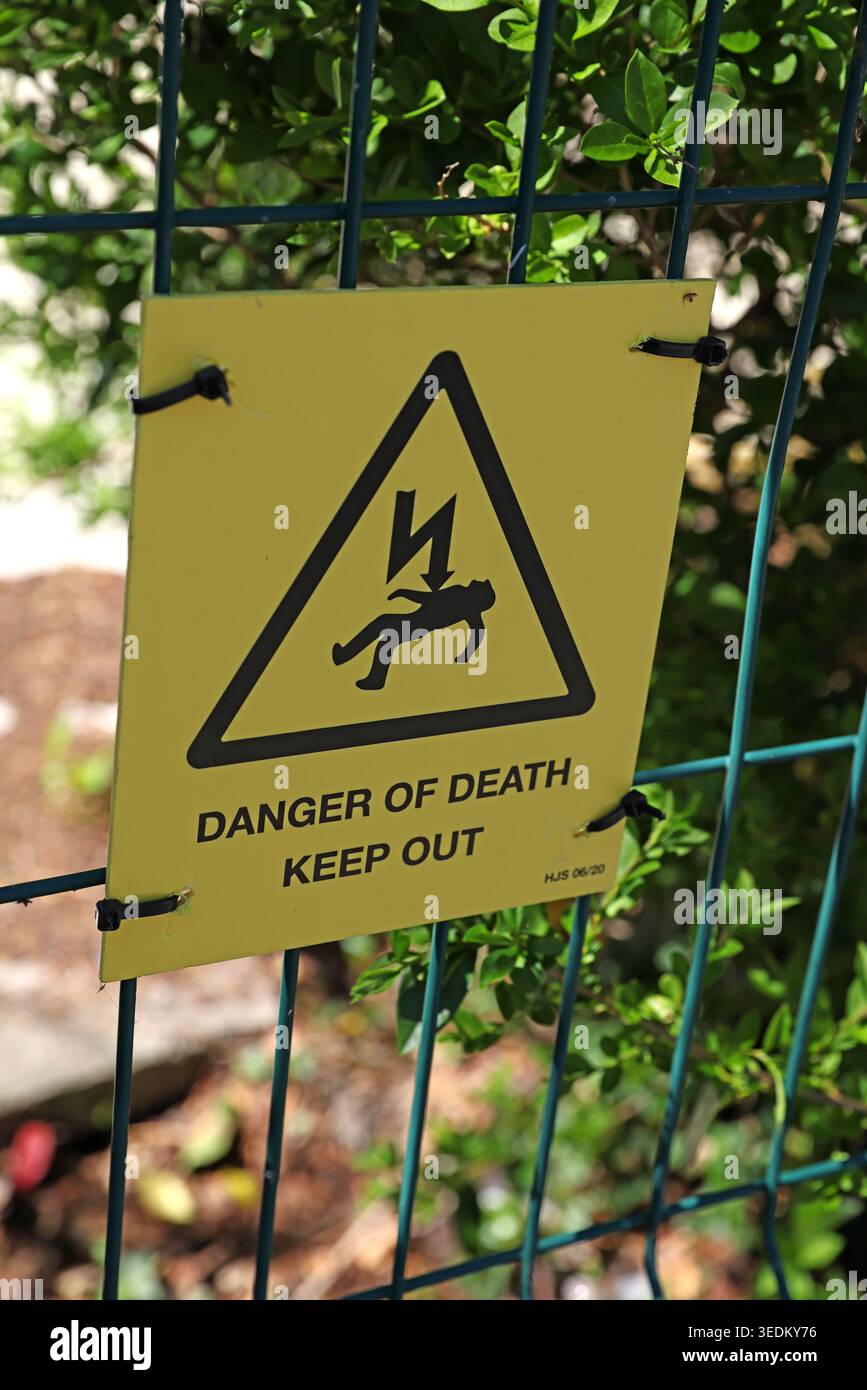 Danger of Death - Keep Out, United Kingdom. Stock Photo