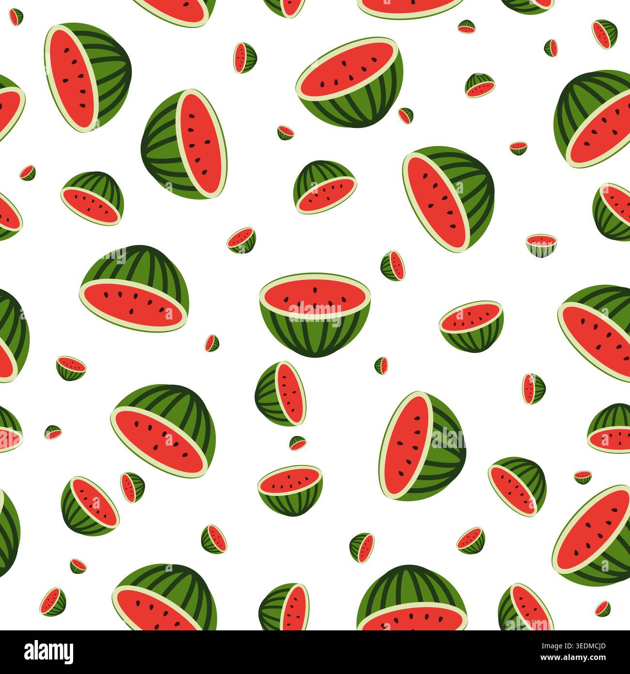 Vector watermelon seamless pattern design Stock Vector