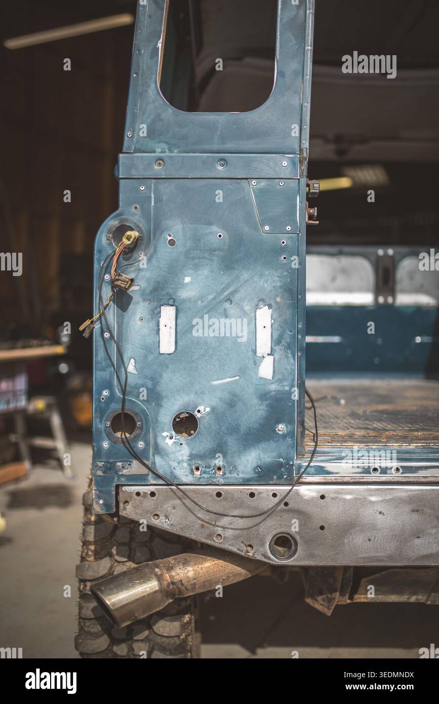 The rear body panel of the iconic off-road vehicle is undergoing a ...