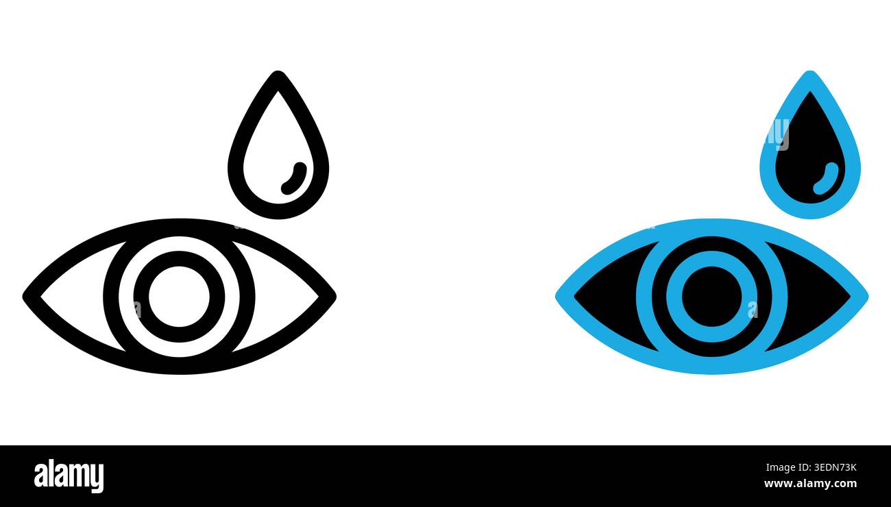 Eye drop icon set for medical care and vision health symbols Vector Stock Vector