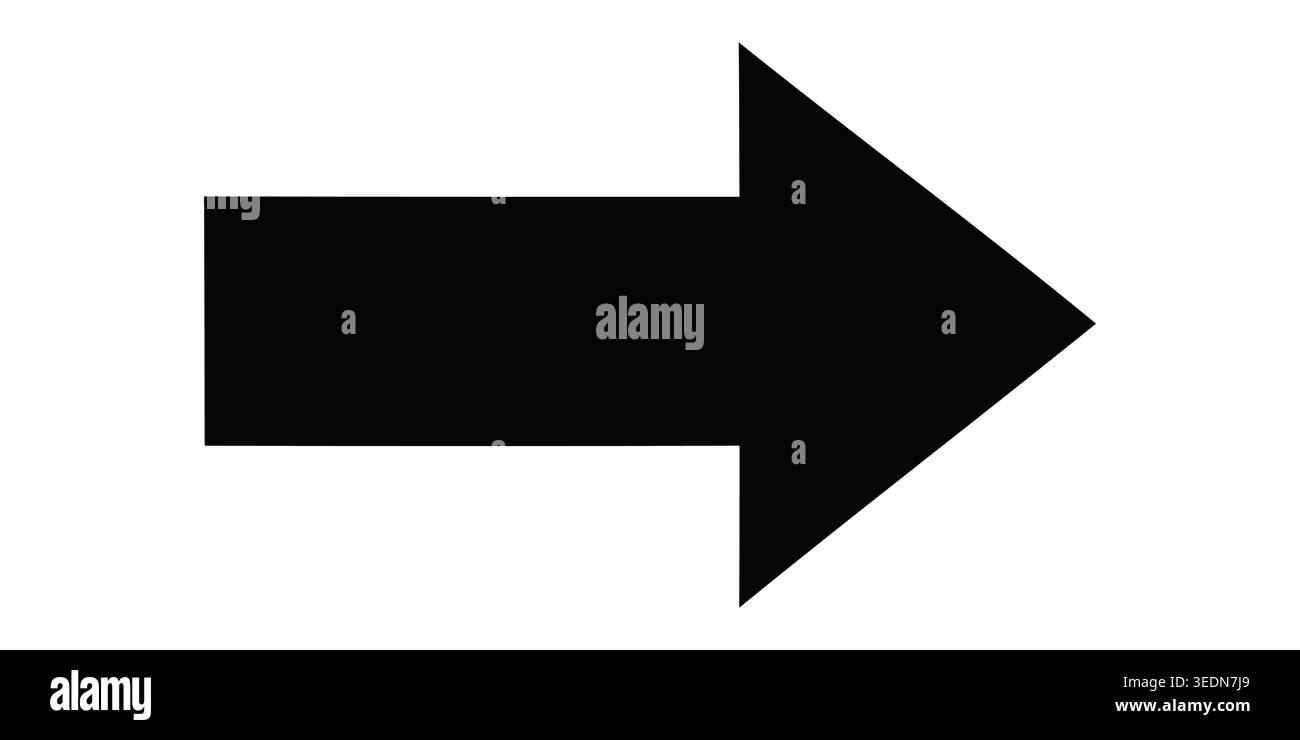 Simple black arrow pointing to the right direction Vector Stock Vector