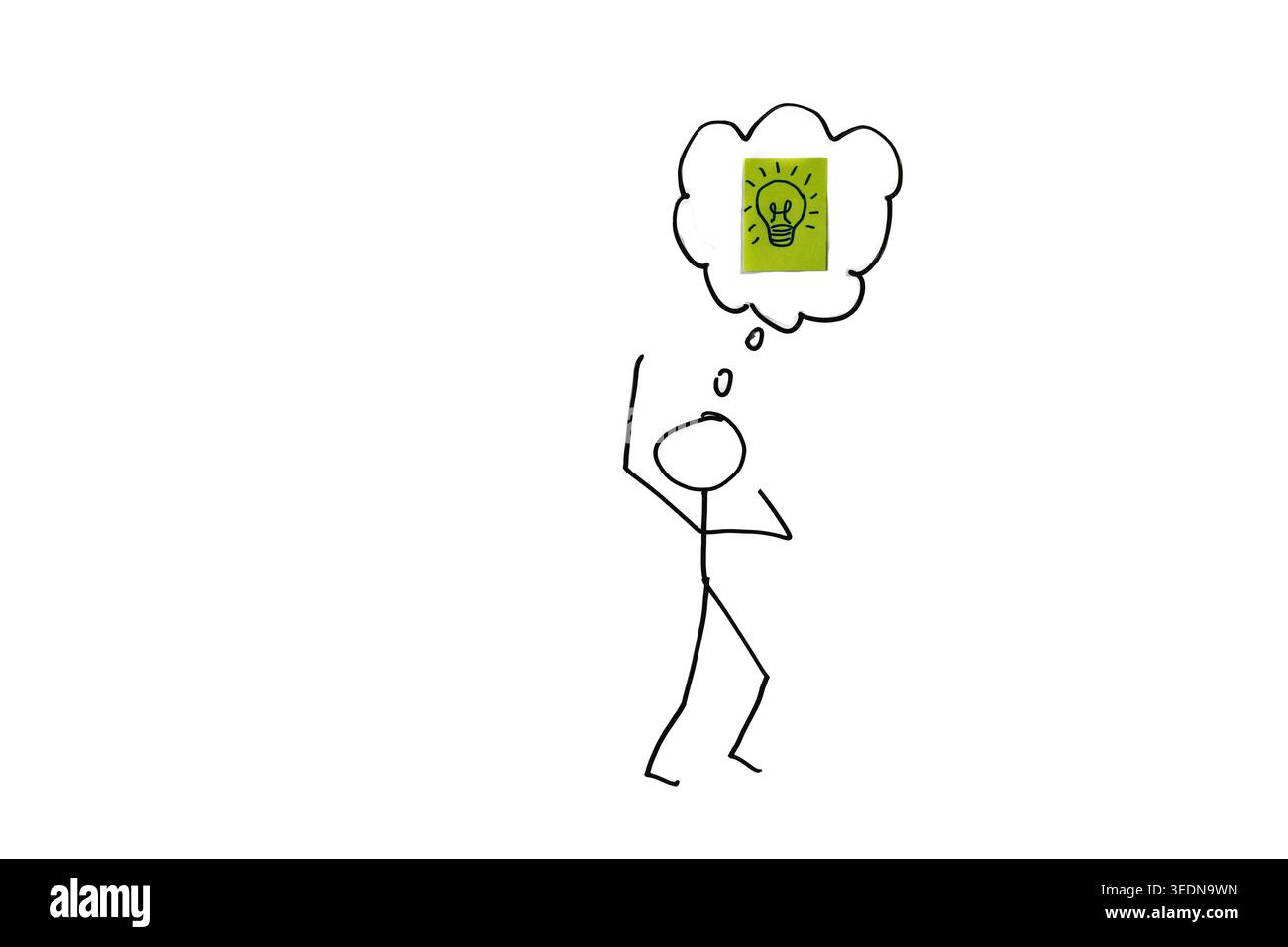 Stick figure drawing lightbulb hi-res stock photography and images - Alamy
