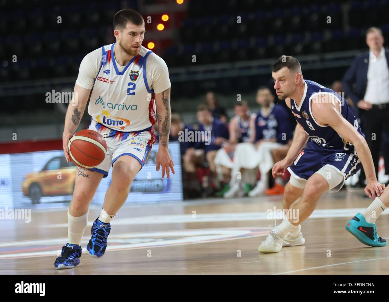 Torun 06.05.2026 Koszykowka ORLEN Basket Liga sezon 2025/2026 kolejka 30 mecz: Arriva LOTTO Twarde Pierniki Torun - AMW Arka Gdynia  --- Basketball ORLEN Basket League season 2025/2026 round 30 match: Arriva LOTTO Twarde Pierniki Torun - AMW Arka Gdynia n/z Tayler Persons Kamil Laczynski Fot. Mateusz Bialczyk /arena akcji Stock Photo