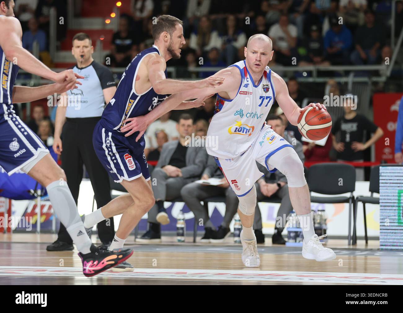 Torun 06.05.2026 Koszykowka ORLEN Basket Liga sezon 2025/2026 kolejka 30 mecz: Arriva LOTTO Twarde Pierniki Torun - AMW Arka Gdynia  --- Basketball ORLEN Basket League season 2025/2026 round 30 match: Arriva LOTTO Twarde Pierniki Torun - AMW Arka Gdynia n/z Damian Kulig Fot. Mateusz Bialczyk /arena akcji Stock Photo