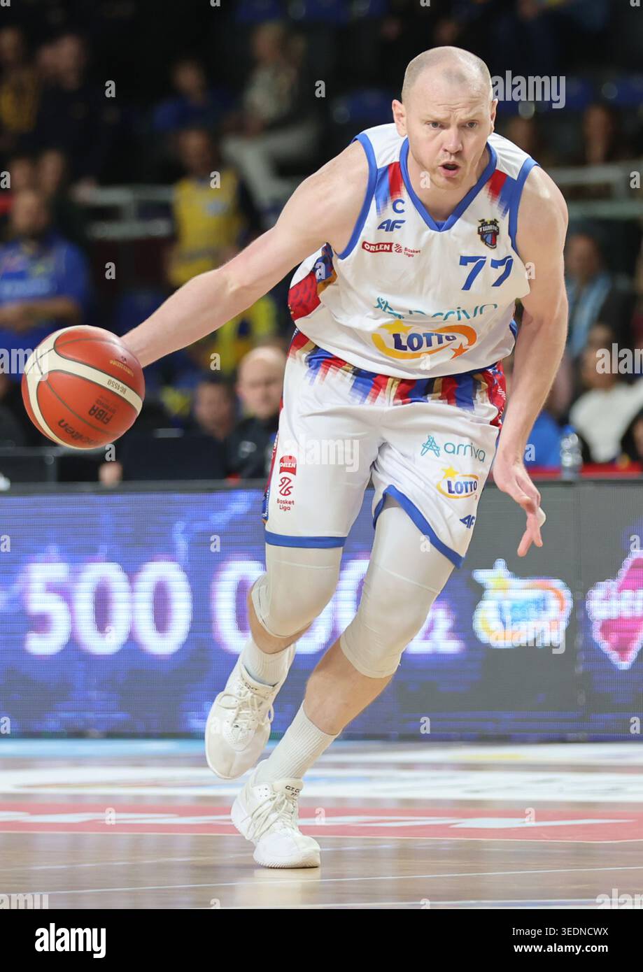 Torun 06.05.2026 Koszykowka ORLEN Basket Liga sezon 2025/2026 kolejka 30 mecz: Arriva LOTTO Twarde Pierniki Torun - AMW Arka Gdynia  --- Basketball ORLEN Basket League season 2025/2026 round 30 match: Arriva LOTTO Twarde Pierniki Torun - AMW Arka Gdynia n/z Damian Kulig Fot. Mateusz Bialczyk /arena akcji Stock Photo