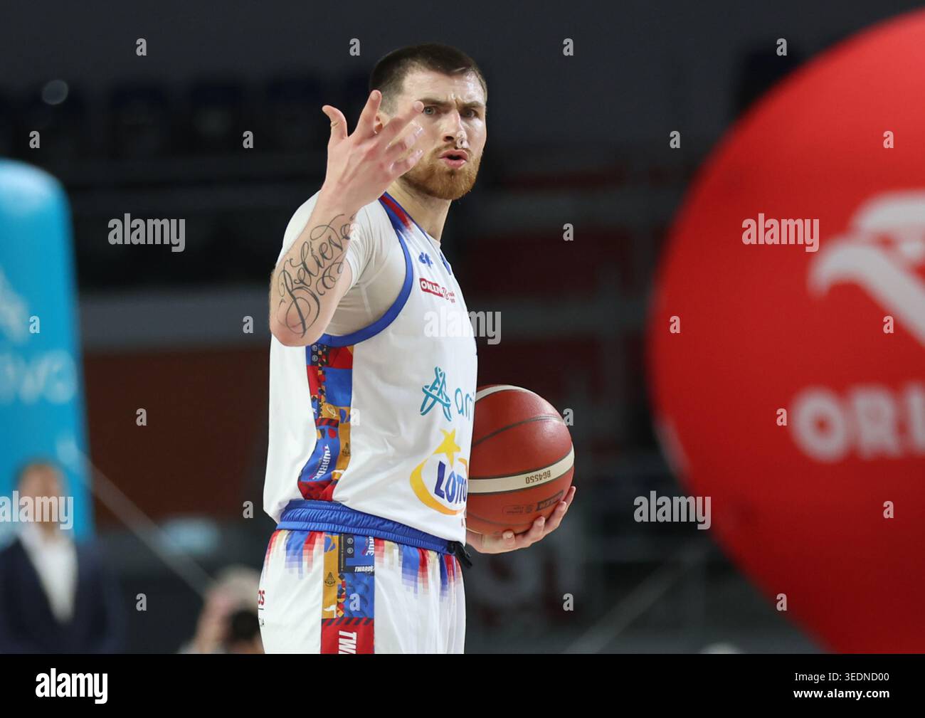 Torun 06.05.2026 Koszykowka ORLEN Basket Liga sezon 2025/2026 kolejka 30 mecz: Arriva LOTTO Twarde Pierniki Torun - AMW Arka Gdynia  --- Basketball ORLEN Basket League season 2025/2026 round 30 match: Arriva LOTTO Twarde Pierniki Torun - AMW Arka Gdynia n/z Mateusz Szlachetka Fot. Mateusz Bialczyk /arena akcji Stock Photo