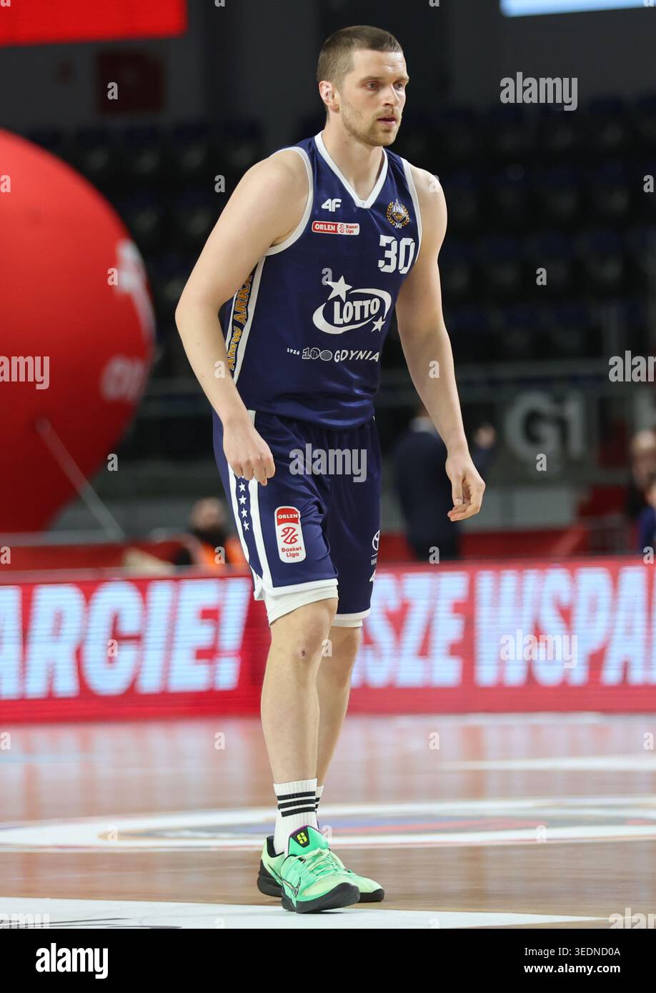 Torun 06.05.2026 Koszykowka ORLEN Basket Liga sezon 2025/2026 kolejka 30 mecz: Arriva LOTTO Twarde Pierniki Torun - AMW Arka Gdynia  --- Basketball ORLEN Basket League season 2025/2026 round 30 match: Arriva LOTTO Twarde Pierniki Torun - AMW Arka Gdynia n/z Jakub Garbacz Fot. Mateusz Bialczyk /arena akcji Stock Photo