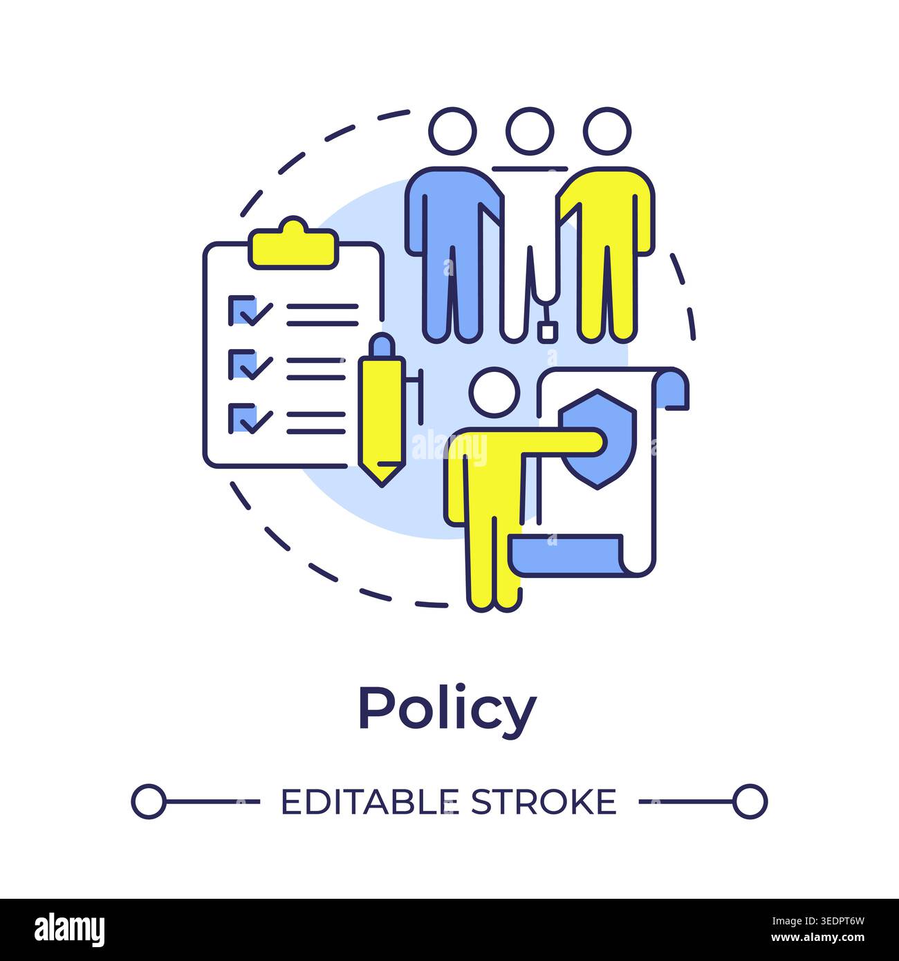 Policy multi color concept icon Stock Vector