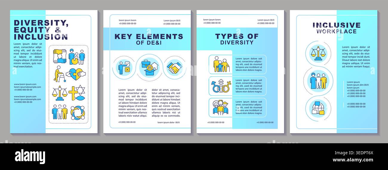 DEI culture brochure layout Stock Vector