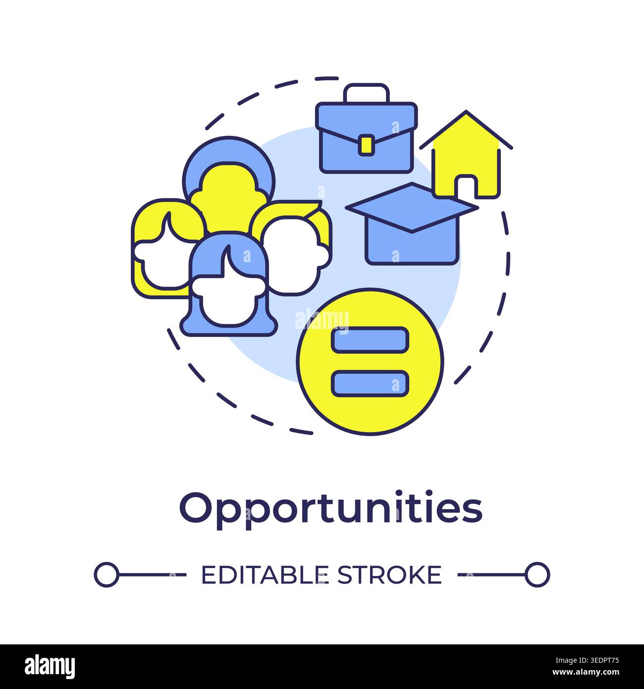 Opportunities multi color concept icon Stock Vector