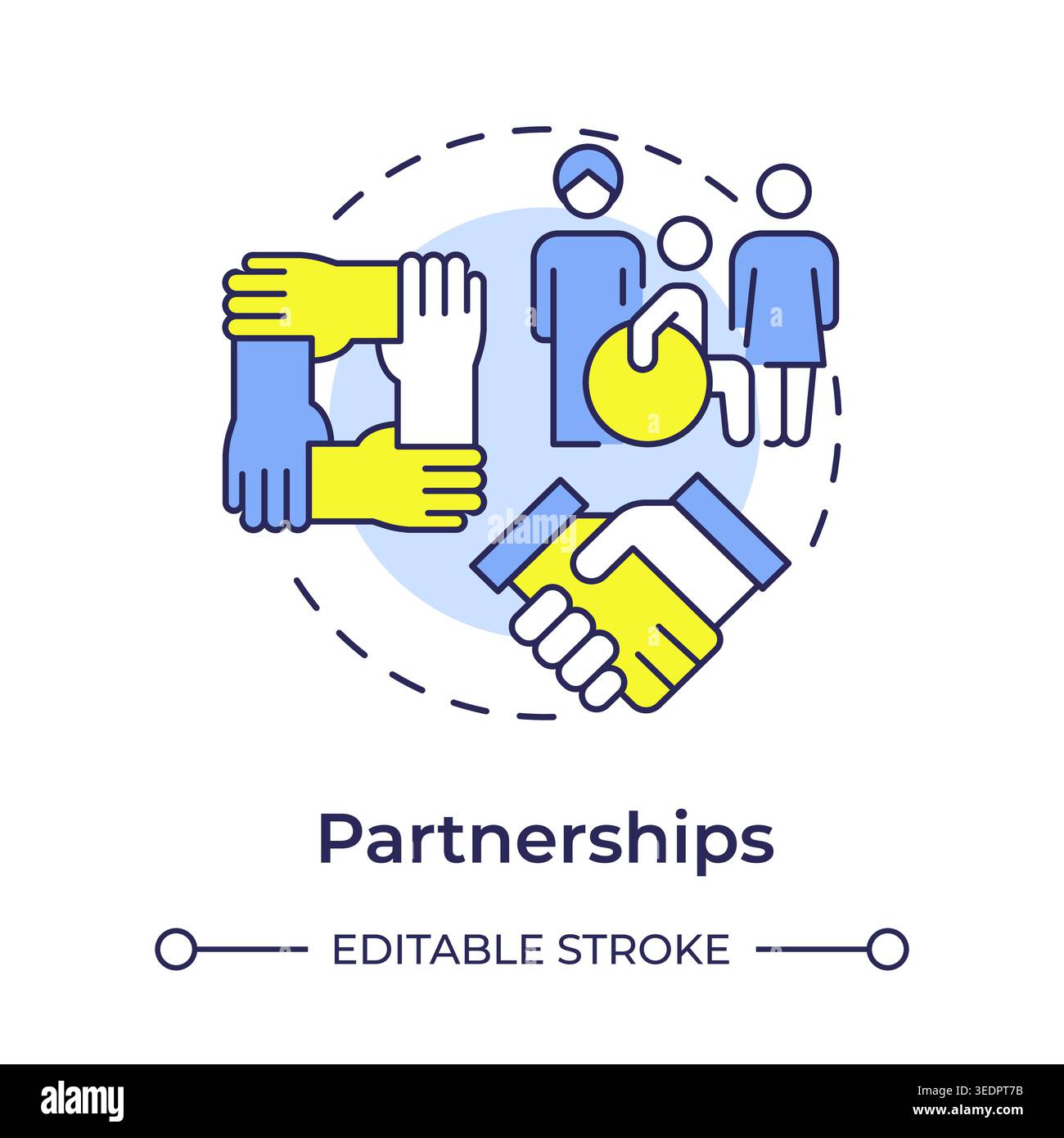 Partnerships multi color concept icon Stock Vector