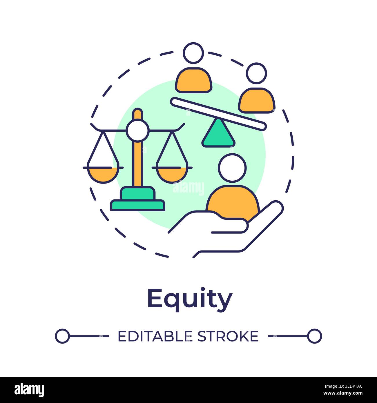 Equity multi color concept icon Stock Vector