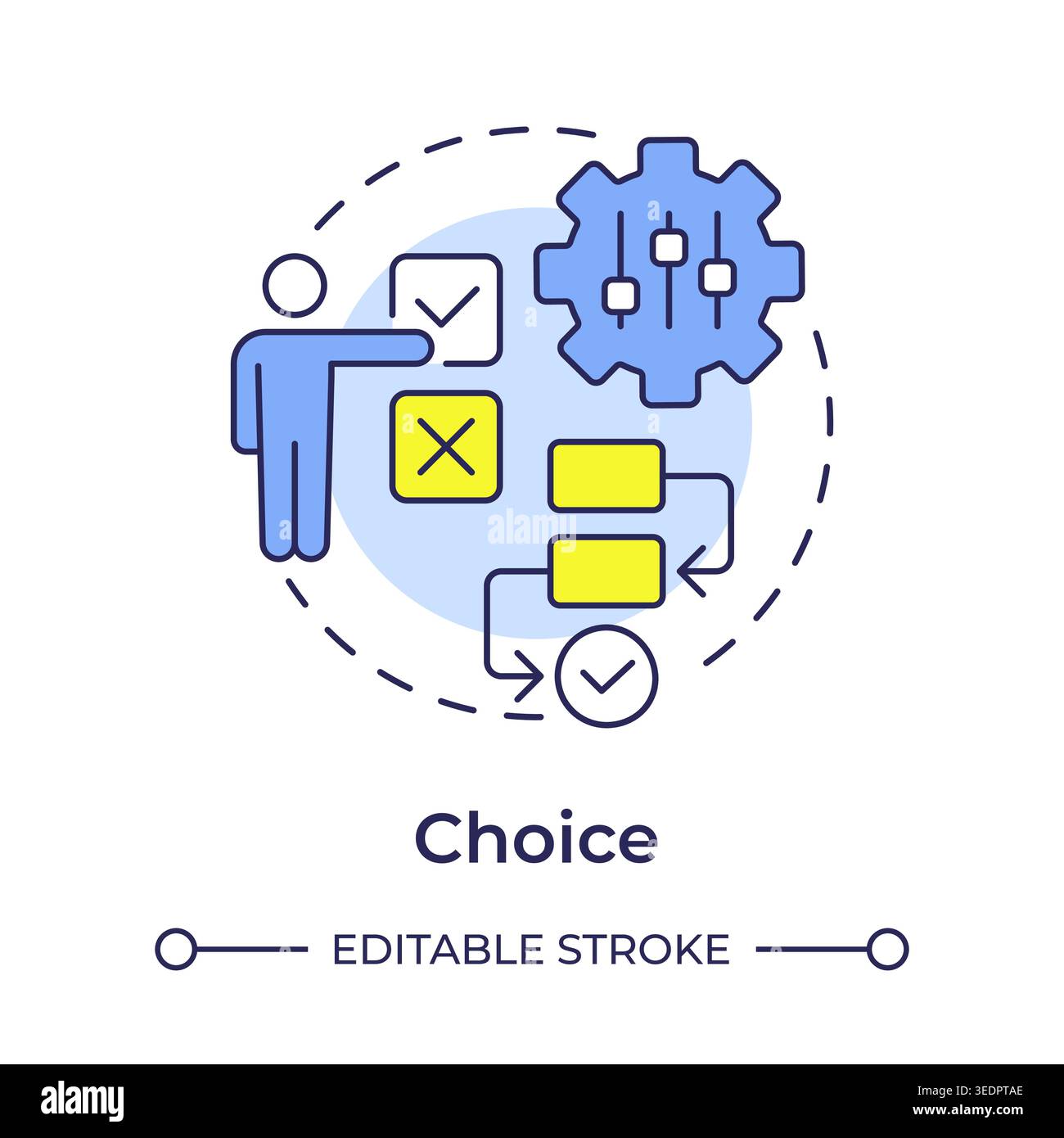 Choice multi color concept icon Stock Vector