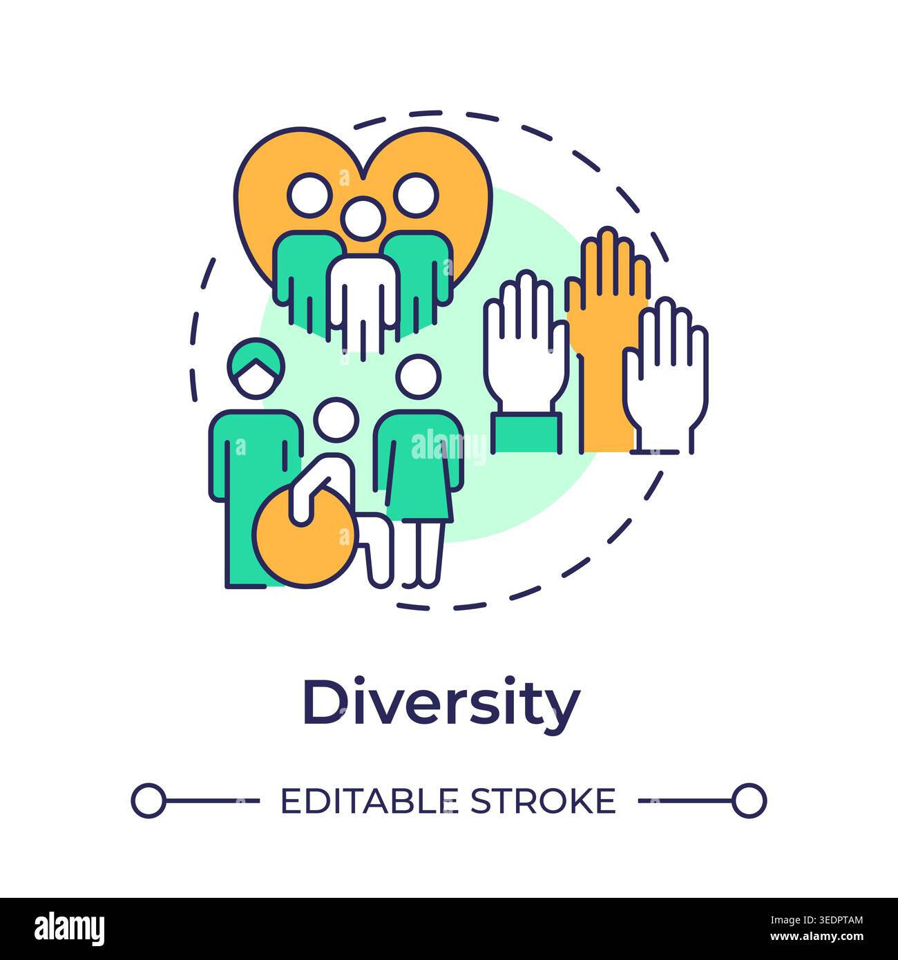 Diversity multi color concept icon Stock Vector