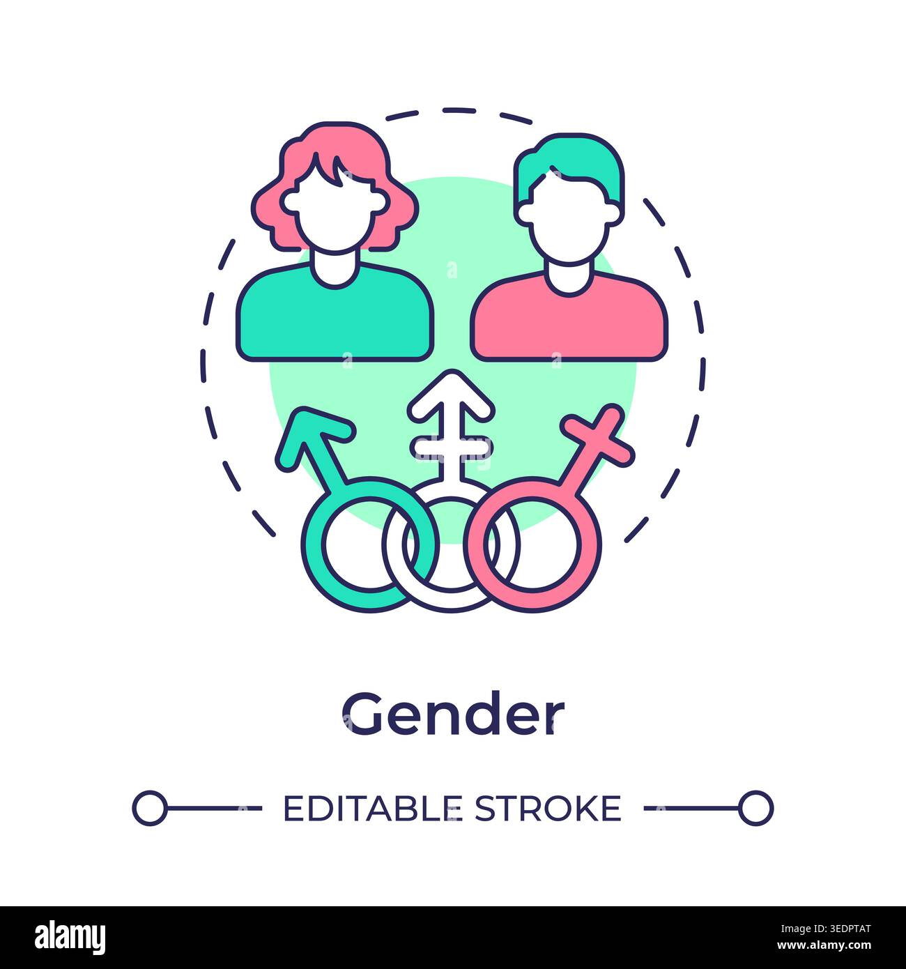 Gender multi color concept icon Stock Vector
