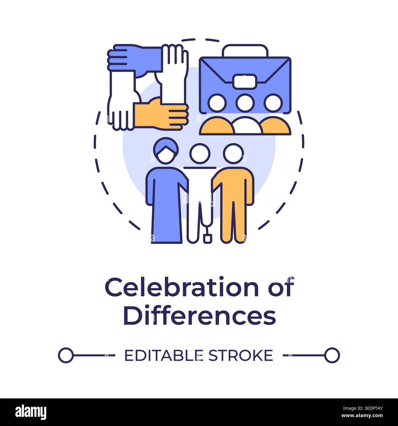 Celebration of differences multi color concept icon Stock Vector
