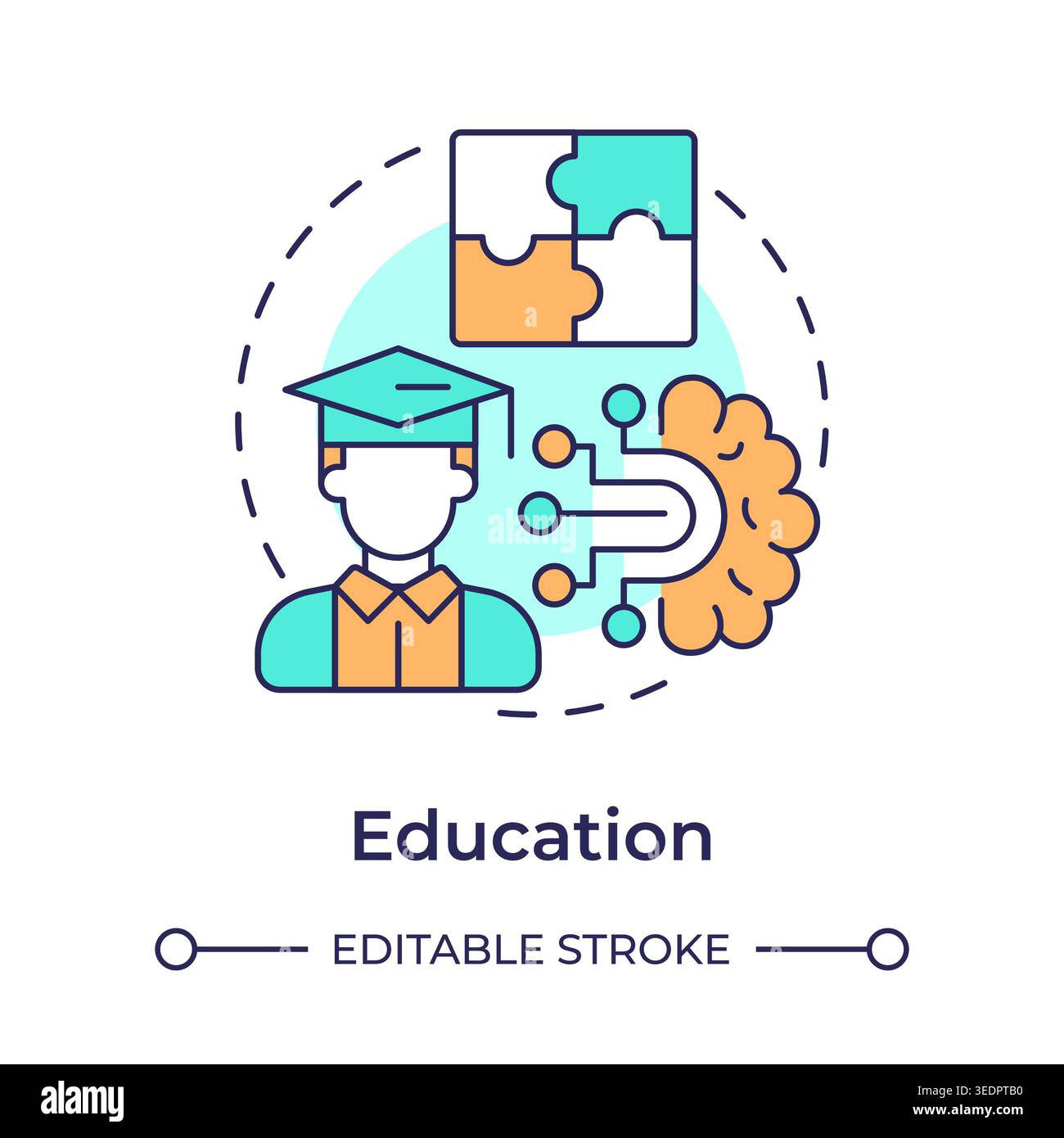 Education multi color concept icon Stock Vector