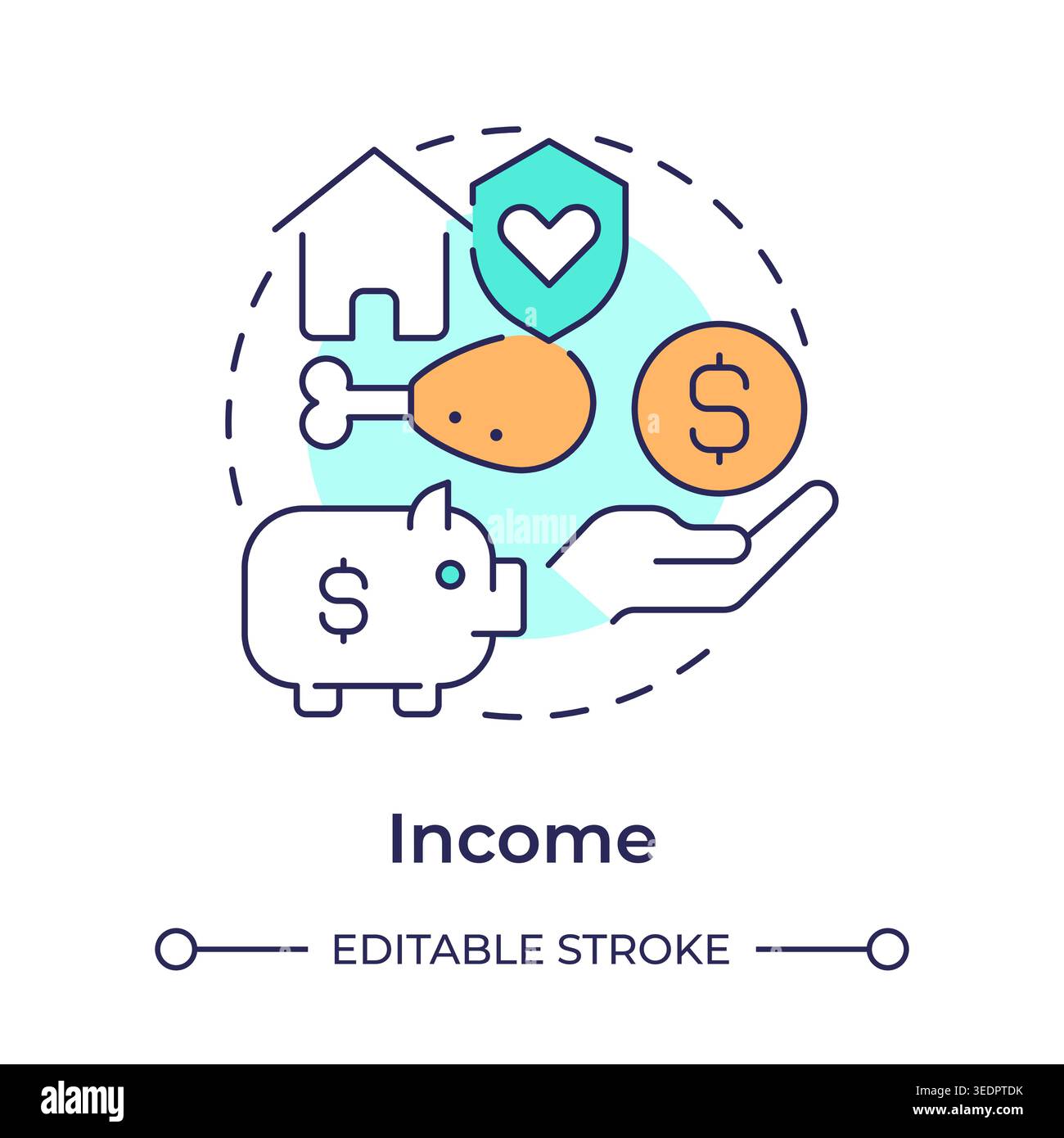 Income multi color concept icon Stock Vector