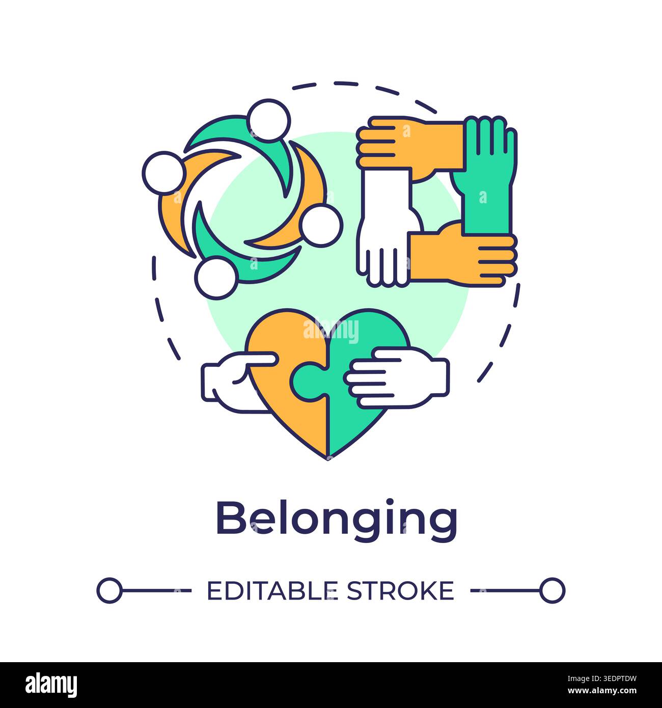 Belonging multi color concept icon Stock Vector