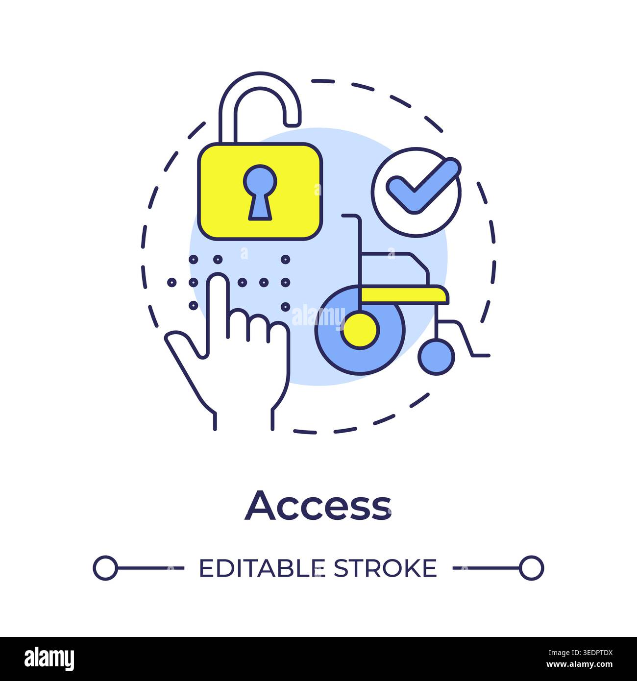 Access multi color concept icon Stock Vector